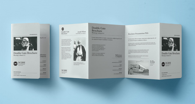 psd double gate fold brochure psd mock up templates pixeden