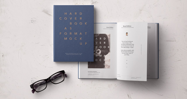 Download Psd A5 Hardcover Book Vol2 Psd Mock Up Templates Pixeden PSD Mockup Templates