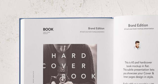 Download Psd A5 Hardcover Book Vol2 Psd Mock Up Templates Pixeden PSD Mockup Templates