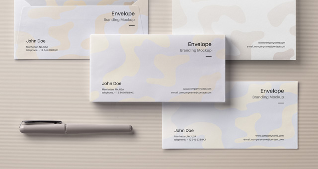 Free A4 Envelope Mockup PSD Template 5