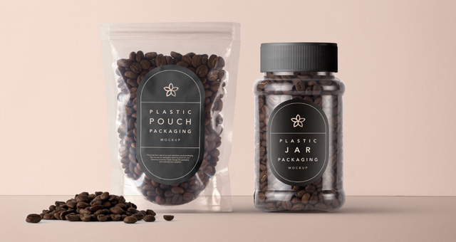 Download Plastic Coffee Packaging Mockup | Psd Mock Up Templates | Pixeden