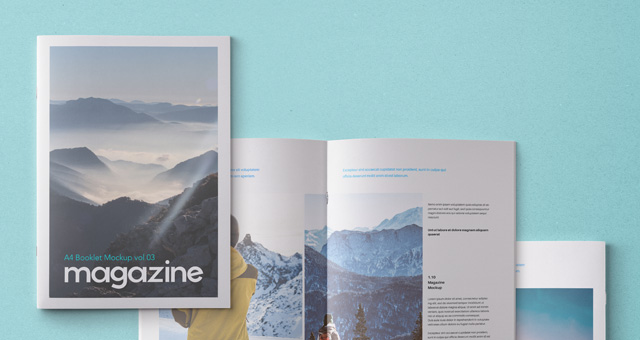 Download A4 Psd Magazine Booklet Mockup Vol3 Psd Mock Up Templates Pixeden Yellowimages Mockups