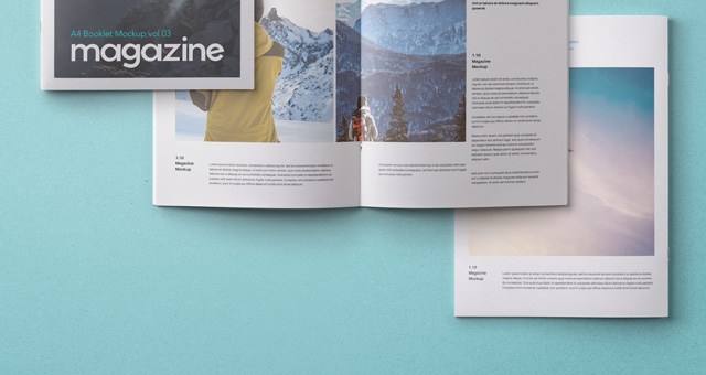 Download A4 Psd Magazine Booklet Mockup Vol3 Psd Mock Up Templates Pixeden PSD Mockup Templates