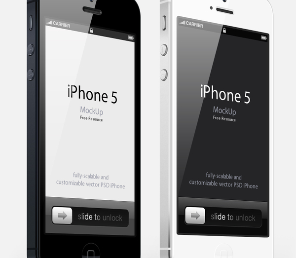 3/4 View iPhone 5 Psd Vector Mockup