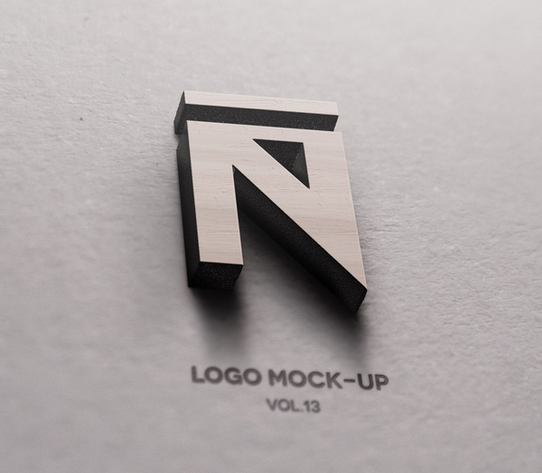 3D Wood Logo Mock-Up Template