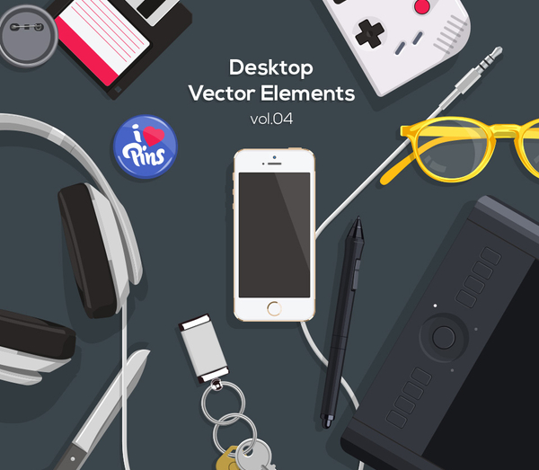 Desktop Flat Vector Objects Vol4