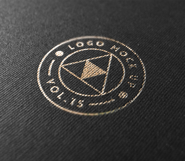 Gold Print Logo Mock-Up Template