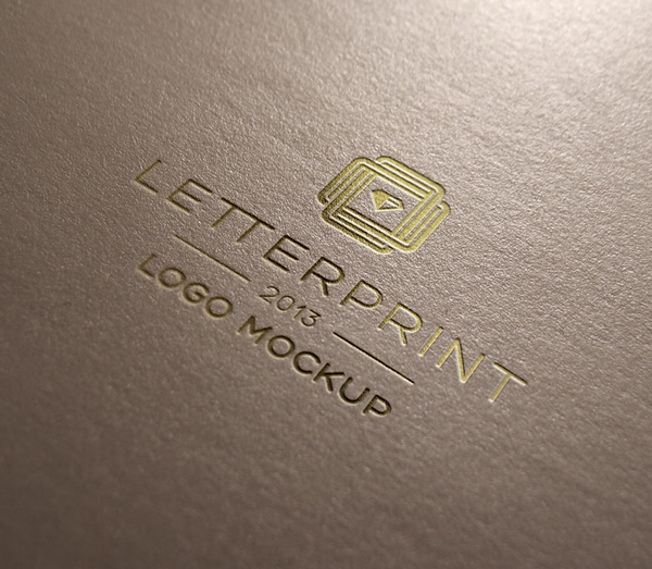 Gold Relief Logo Mock-Up Template