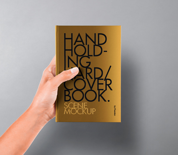 Hand Holding Hardcover Psd Book Mockup