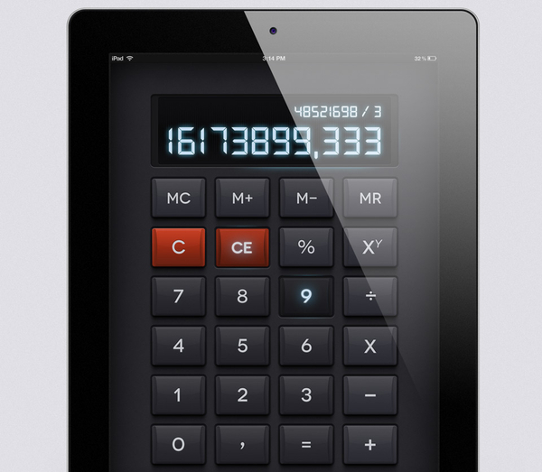 iPad Psd Calculator UI Kit