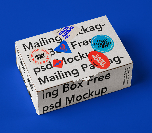 Mail Packaging Cardboard Box Mockup