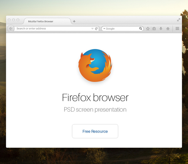 New Firefox Browser Psd Mockup