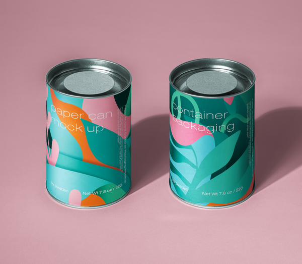Paper Tin Can Psd Packaging Mockup
