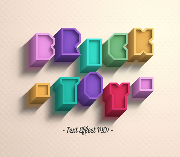 Psd Brick Toy Text Effect