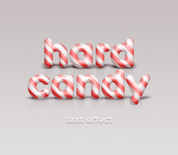 Psd Candy Cane Text Effect