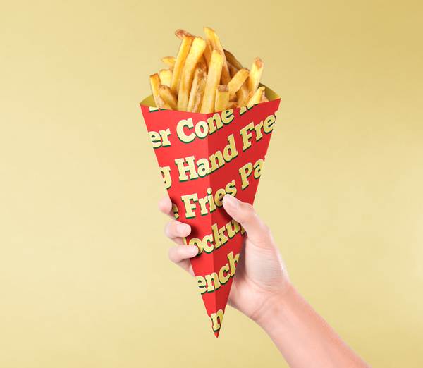 Psd French Fries Paper Cone Mockup