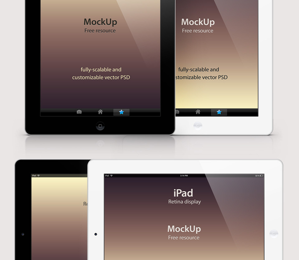 Psd iPad Retina Mockup Template