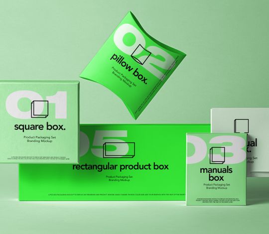 Psd Product Mockup Packaging Set