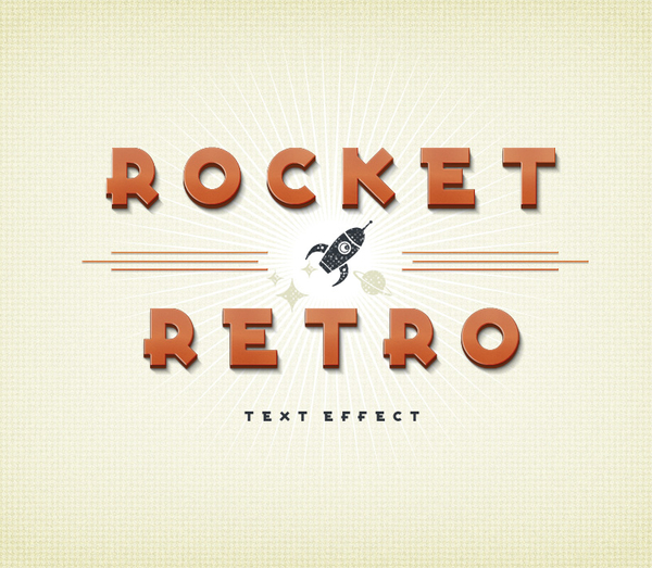 Rocket Retro Psd Text Effect