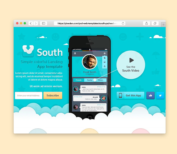 South Psd Web App Template