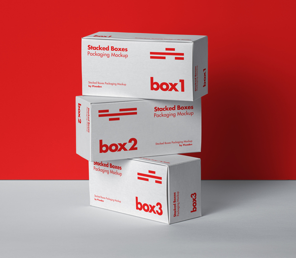 Stacked Psd Boxes Packaging Mockup Scene