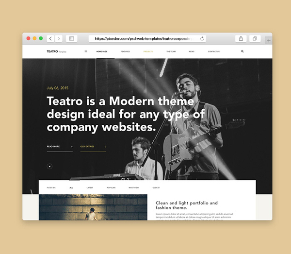 Teatro Corporate Psd Website