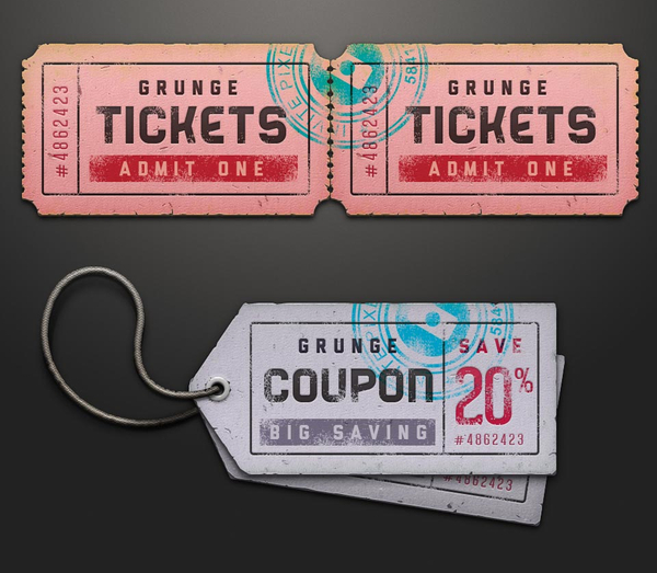 Ticket Coupon Sale Tag Psd