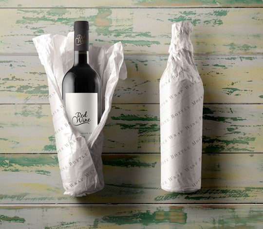 Wine Bottle Psd Paper Wrap